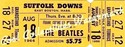 Beatles Concert Ticket Suffolk Downs 1966 LOAs MT 