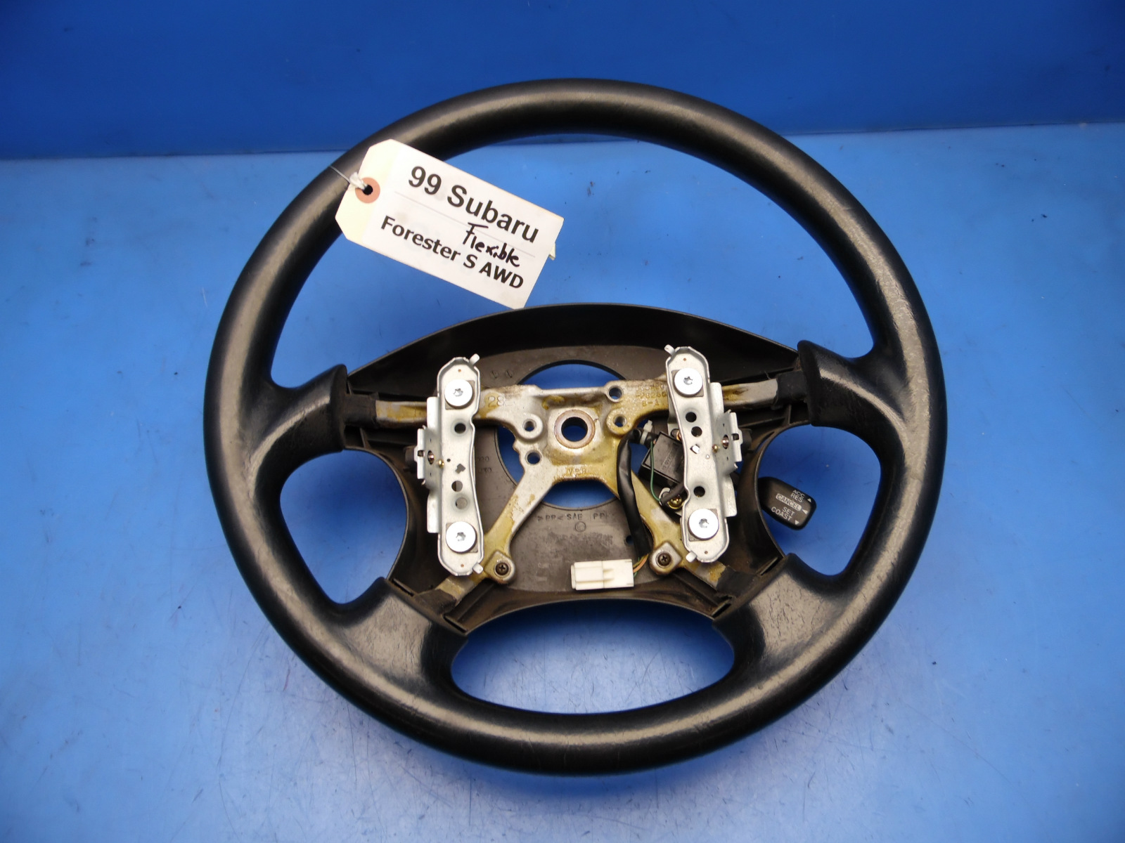 98-02 Forester OEM steering wheel w/ cruise control switch STOCK factory  *wear