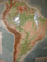 LARGE VINTAGE HANGING WALL MAP SOUTH AMERICA GEORG