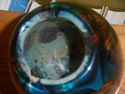 1970s Art Glass Etched Mdina BLUEY GREEN Vase like