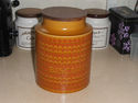 Vintage Hornsea Saffron Biscuit Barrel  Retro Kitc