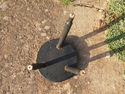 Early 20th Century ebonised milking stool with sta