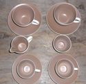 CUPS AND SAUCERS POOLE POTTERY TRUDIANA RETRO COFF