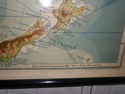 LARGE VINTAGE HANGING WALL MAP AUSTRALIA AND NEW Z