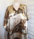 Plus Size 3X 4X 5X (1SFM) Gold Black Wildlife Silk