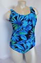 Plus Size 24W 2X Blue Tropical Floral Print YOUR B