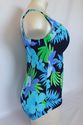 Plus Size 22W 2X Blue Green Tropical MAXINE Floral