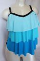 Plus Size 16W 0X Blue Tiered INCHES OFF Tankini To