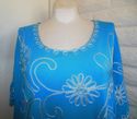 Plus Size 4X MAGGIE BARNES Turquoise Blue Soutache