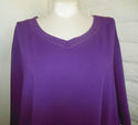 Plus Size 6X  LIZ & ME Purple Short-Sleeve Decorat