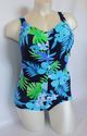 Plus Size 22W 2X Blue Green Tropical MAXINE Floral