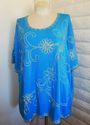 Plus Size 4X MAGGIE BARNES Turquoise Blue Soutache