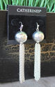 CATHERINES Pierced Earrings Silver Tone Ball Dangl