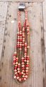 CATHERINES Orange Beads Gold Tone 3-Strand Beads P