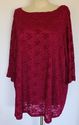 Plus Size 3X CATHERINES Wine Burgundy Lacey Occasi