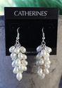 CATHERINES Pierced Earrings Faux Pearls Silver Ton