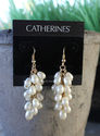 CATHERINES Pierced Earrings Faux Pearls Gold Tone 