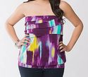 Plus Size 26W 28W 3X Purple Aqua LANE BRYANT Ruffl