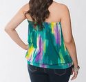 Plus Size 26W 28W 3X Purple Aqua LANE BRYANT Ruffl