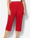 Plus Size 3X Red SUPREMA Stretch Knit Capris / Cro