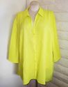 Plus Size 5X MAGGIE BARNES Yellow Green Semi-Sheer