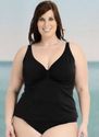 Plus Size 24W 2X Black AERIN ROSE Underwire 2Pc.Sw