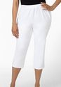 Plus Size 4X White SUPREMA Stretch Knit Capris / C