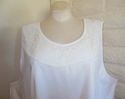 Plus Size 5X White LIZ & ME Crochet Lace Scoop Nec