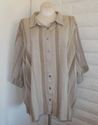 Plus Size 4XWP Brown Taupe LIZ & ME Stripe Linen B