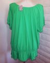 Plus Size 26W 28W 3X Green LANE BRYANT Peasant Pep