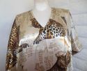 Plus Size 3X 4X 5X (1SFM) Gold Black Wildlife Silk