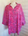 Plus Size 4XP Pink LIZ & ME Tie-Dye Effect Button 