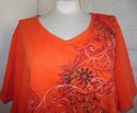 Plus Size 4X Orange LIZ & ME Embroidery Jewels Rol