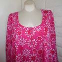 Plus Size 5X Pink CACIQUE Long-Sleeves Cotton Loun