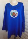 Plus Size 5X Royal Blue Gingerbread Man Holiday Sh