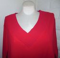 Plus Size 30W 32W 3X Red AVENUE V-Neckline Long-Sl