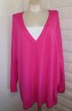 NWT 2X Bright Pink CATHERINE Layered-Look Long-Sle