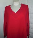 Plus Size 30W 32W 3X Red AVENUE V-Neckline Long-Sl