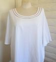 Plus Size 5X SUPREMA CATHERINES White Satin Mesh T