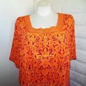 Plus Size 2X LIZ & ME Orange Wine Crinkle Crochet 