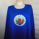 Plus Size 5X Royal Blue Gingerbread Man Holiday Sh