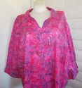 Plus Size 4XP Pink LIZ & ME Tie-Dye Effect Button 