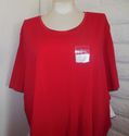 Plus Size 4X Red SUPREMA Satin Trim Scoop Neck Sho