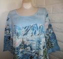 Plus Size 4X Blue LIZ & ME Snowy Winter Theme Spar