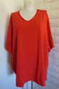 Plus Size 2X Dark Orange SUPREMA Satin Trim V-Neck