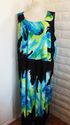 Plus Size 3X Black Blue CATHERINES Slinky Watercol