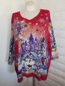 Plus Size 3XWP Red LIZ & ME Snowy Winter Holiday C