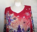 Plus Size 3XWP Red LIZ & ME Snowy Winter Holiday C