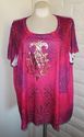 Plus Size 3X Fuchsia Pink Purple Foil Sublimation 