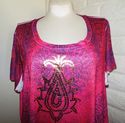 Plus Size 3X Fuchsia Pink Purple Foil Sublimation 